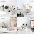Luxspire Toothbrush Holder, Fast Drying Toothbrush Holders for Bathroom, Diatomaceous Earth Electric Tooth Brush Organizer Toothpaste Holder for Countertop Dresser, Marble White