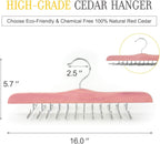 TOPIA HANGER American Red Cedar Wooden Tie Racks for Closet, 24 Tie Hangers Organizer, High-Grade Space Saving Necktie Holder for Storage and Display Bra, Tank Top, Camisole (1-Pack) CT14T