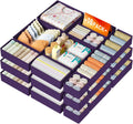 DIMJ Drawer Organizer Clothes Storage - 18 Pack Baby Dresser Organizer for Nursery, Foldable Closet Drawer Bins for Bedroom Organization, Fabric Storage Dividers for Socks, Underwears, Purple