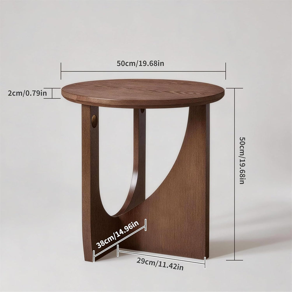 Solid Wood Side Table, 19.68" Rustic End Table for Living Room, Natural ...