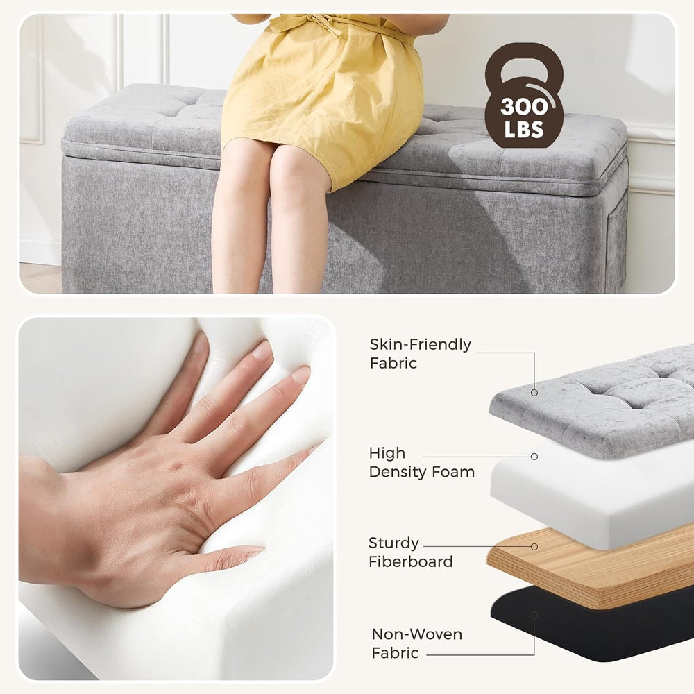 Storage Ottoman Bench with Lift Top, End of Bed Bench for Bedroom, Living Roo...