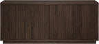 Henn&Hart Fluted TV Stand for TVs up to 65" with 2 Concealed Ribbed Storage Cabinets and Adjustable Shelves for Living Room, Family Room, or Office, Warm Brown