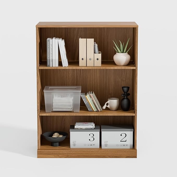 41" Wooden Bookshelf, 2 Shelves Bookcase, Modern Bookshelf with Adjustable Shelf for Home Office, Study Room, Oak