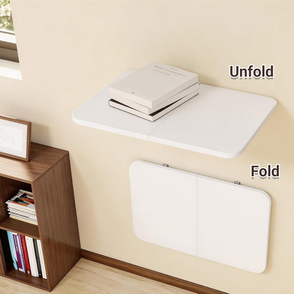 Neoaider Wall Mounted Folding Desk 23.6” x 15.7”, Drop Down Table with Metal ...
