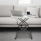 Athena Collection 26" Folding TV Tray Table with 5 Height Adjustable, White | Sturdy & High Quality, Stain Resistant HDPE Tabletop, Quick Setup & Folds Flat for Eating or Laptop Use on the Couch