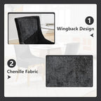 Upholstered Dining Chairs Set of 4, Modern Fabric Side Chairs with Gold Stainless Steel Legs, Accent Kitchen Chairs for Dining Room Table, Black