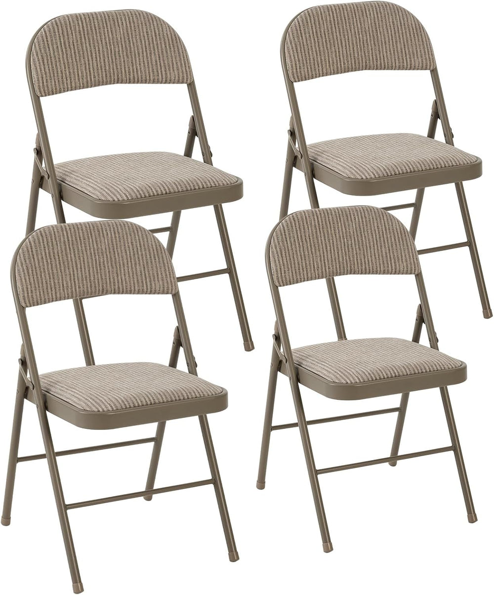 DUMOS Padded Folding Chairs 4 Pack, Foldable Dining Patio Chairs, Outdoor