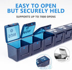2-Pack Weekly Large Pill Organizer for Travel, 7 Day Pill Boxes and Organizer, Big Compartments Pill Case AM PM,14 Day XL Medication Organizer Dispenser for Fish Oils, Vitamin Holder Supplement
