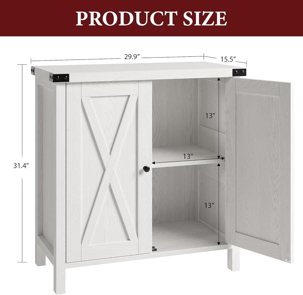 GarveeHome Small Storage Cabinet, Farmhouse Sideboard Buffet Cabinet with 2 D...
