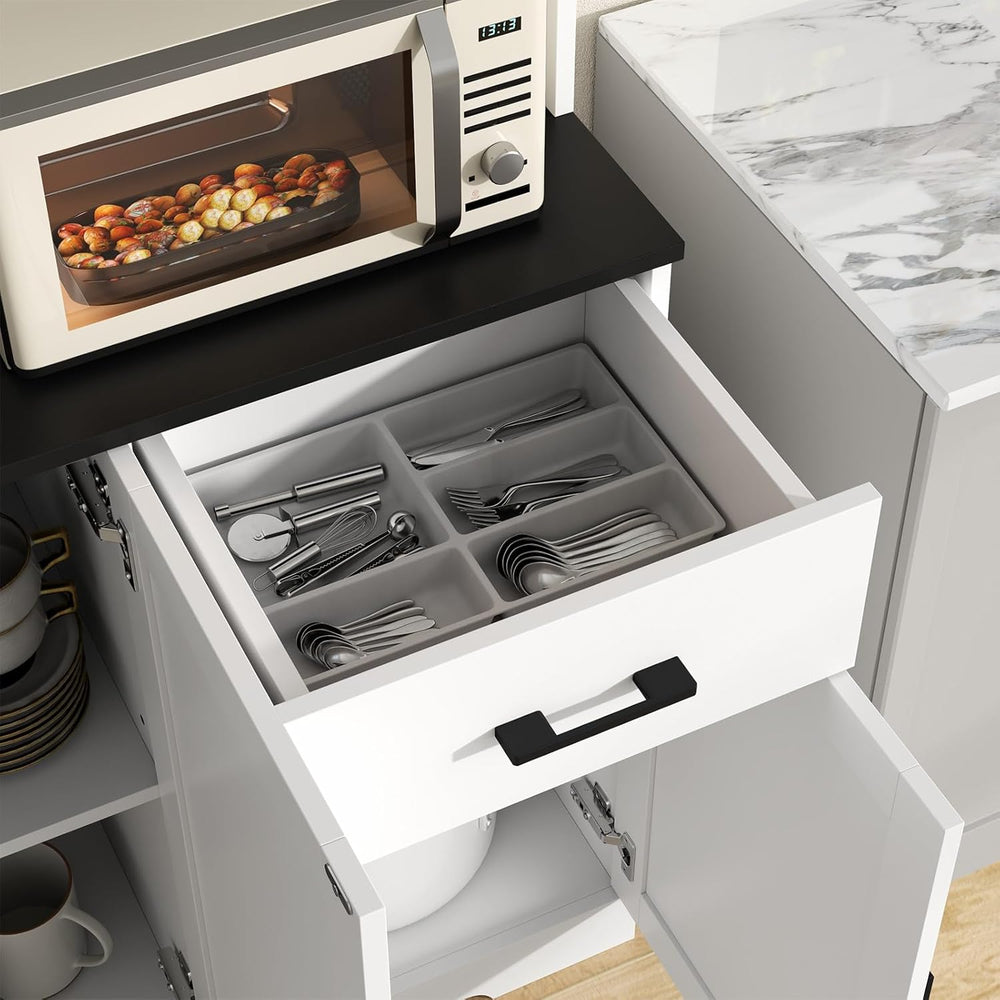 71" Tall Kitchen Pantry Storage Cabinet with Charging Station,Farmhouse ...