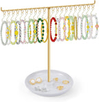 OAOLEER Bracelet Holder Display, Gold Jewelry Holder with 20 Movable Hooks Bracelet Stand Organizer, Jewelry Display Stand for Necklaces Bangles