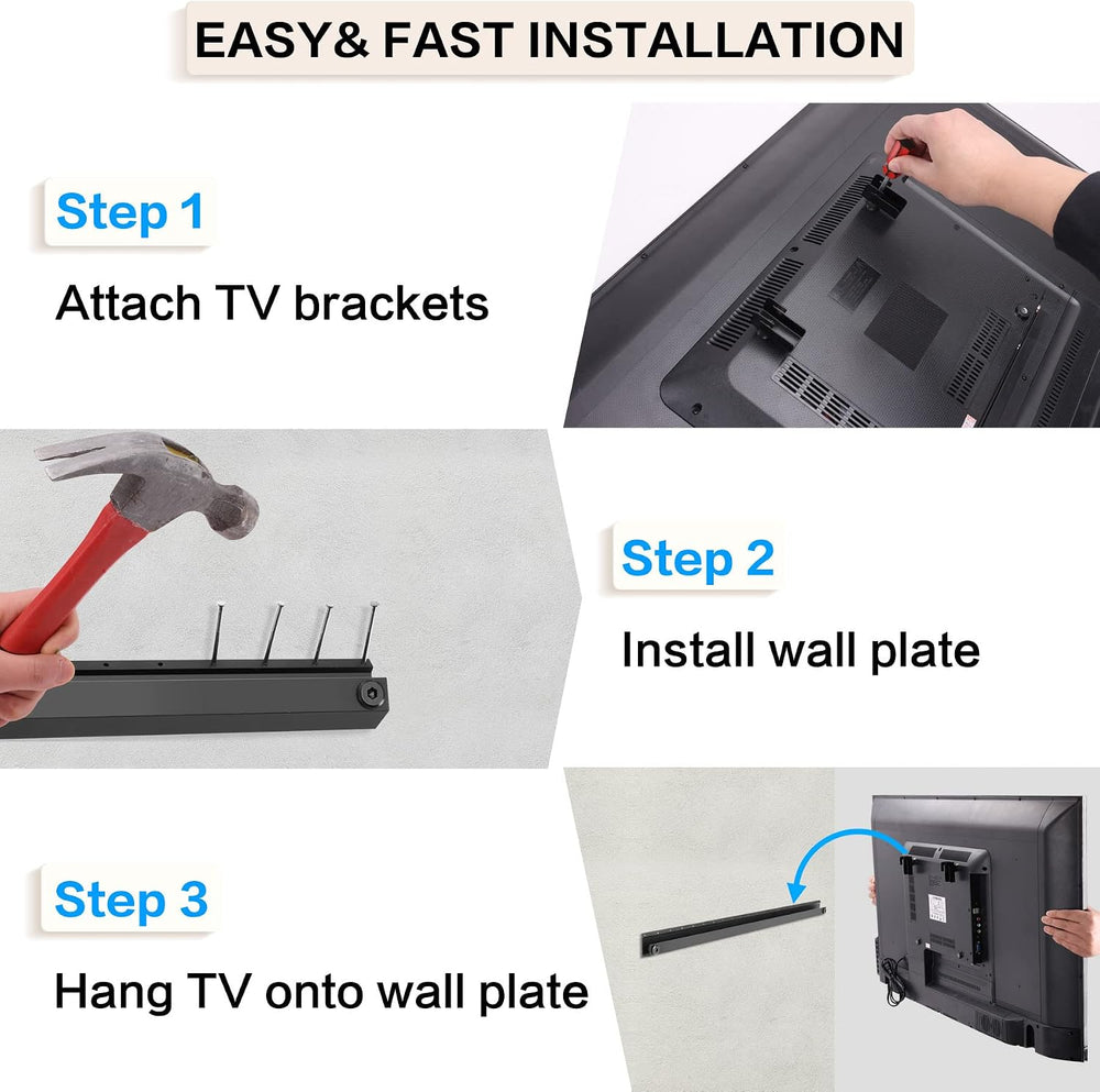 No Stud TV Wall Mount, No Drill Studless Drywall TV Mount, Easy Install | Hea...
