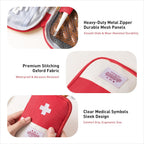 2 Packs Travel First Aid Bag,Empty Mini First Aid Pouch,Emergency Medicine Storage Organizer Bag Health and Household Supplies