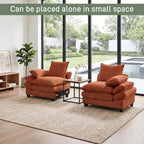 83" Cloud Loveseat Sofa, Comfy Corduroy Couch Deep Seat Double Cushion, 800 LBS 2-3 Seater Love Seat for Living Room Bedroom Apartment Office Small Space, Reddish-Brown