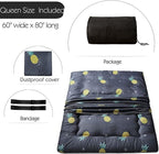 MAXYOYO Japanese Floor Mattress Futon Mattress, 4" Thicken Tatami Mat Sleeping Pad Foldable Roll Up Mat Boys Girls Dormitory Pad Kids Floor Lounger Pillow Bed, Charcoal Grey, Queen Size