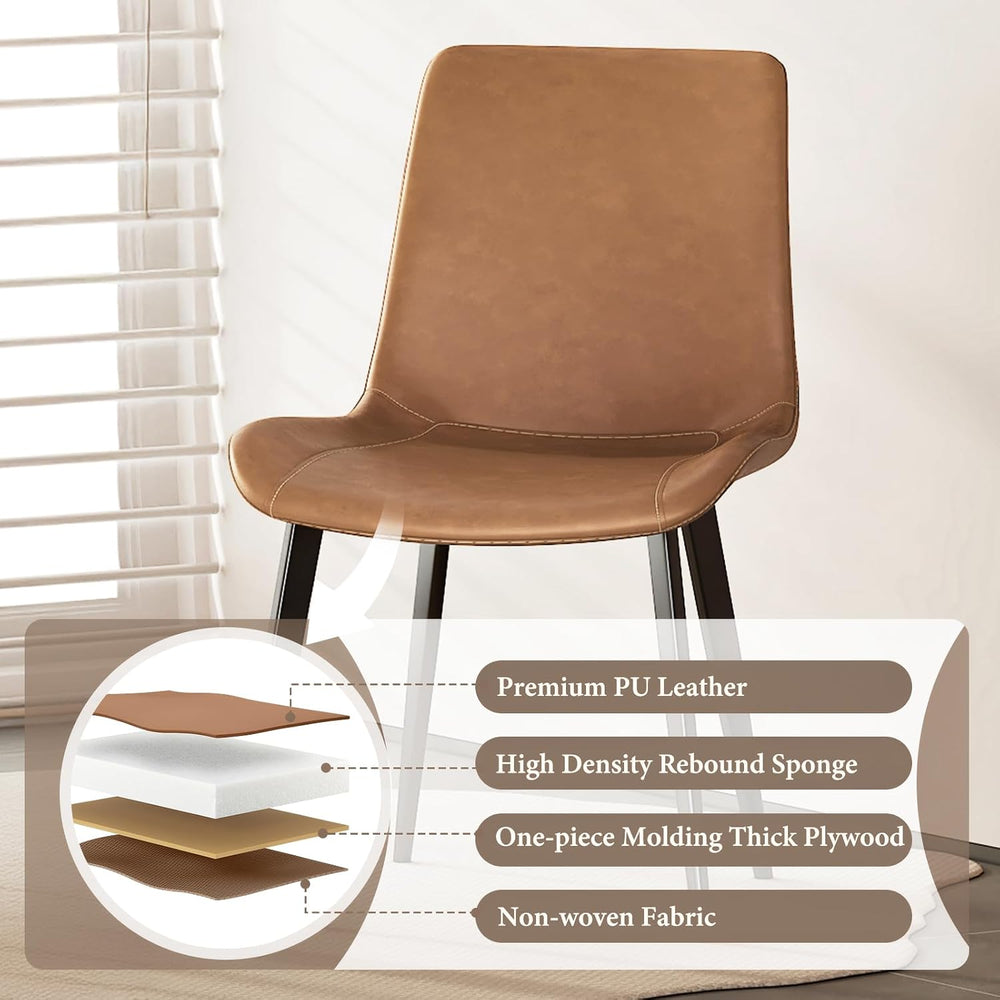 PU Leather Dining Chairs Set of 8, Modern Upholstered Dinner Chairs with Stur...