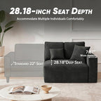 Homall Sectional Couches for Living Room, Modern Boneless Couch with Deep Seat, Upholstered Cloud Sofa, No Assembly Required (Black, L Shaped Sofa)