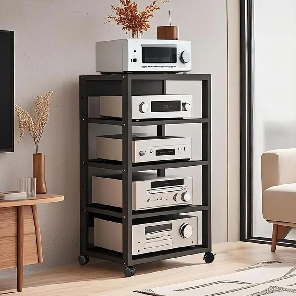 5 Tier AV Media Stand, Audio Rack Tower Stereo Components Cabinet | Home Thea...
