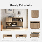 mopio Norwin Entryway Table, Sturdy Modern Rustic Industrial Farmhouse Sofa Table, Display Storage Shelf, Accent Cabinet, Oak Wood TV Stand, Entertainment Center, Media Console, Living Room (Double)