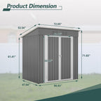Ball & Cast 6x4FT Storage Shed with Lockable Door,Heavy Duty Outdoor Metal Sheds with Punched Vent, Waterproof Tool Sheds for Garden,Backyard,Lawn,Easy to Assemble,Gray