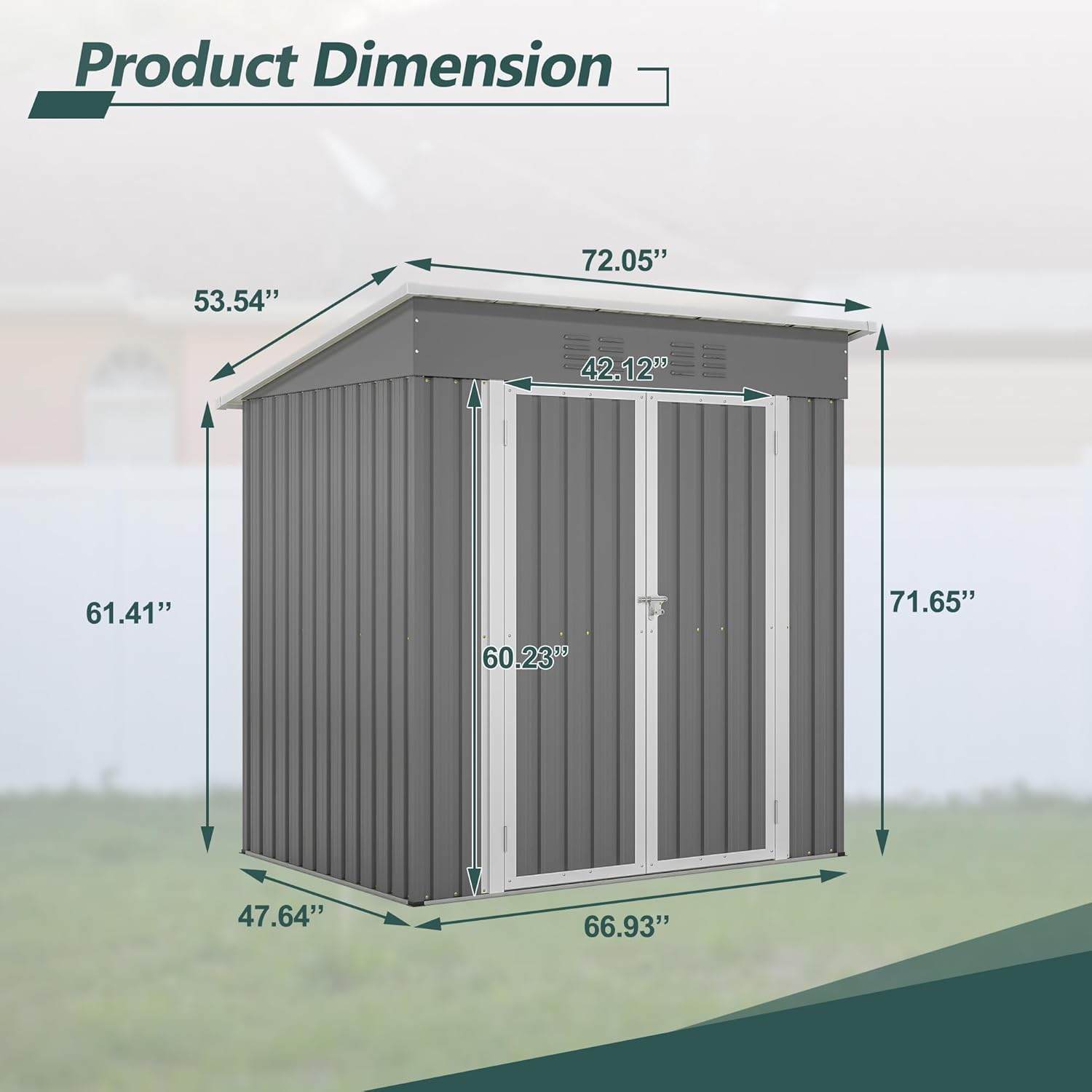 Ball & Cast 6x4FT Storage Shed with Lockable Door,Heavy Duty Outdoor Metal Sheds with Punched Vent, Waterproof Tool Sheds for Garden,Backyard,Lawn,Easy to Assemble,Gray
