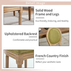 French Country Dining Chairs Set of 2, Olive Green Kitchen & Dining Room Chairs Set of 2, Linen Upholstered Dining Chairs, Wood Legs, Sillas De Comedor (Fabric, Olive, 2Pcs)