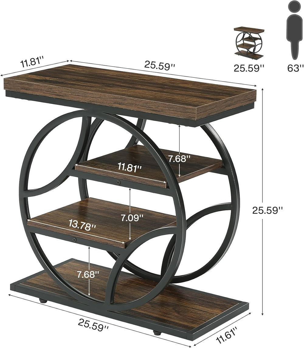 Tribesigns 25-Inch End Table for Living Room, Small Side Table with 4-Tier St...