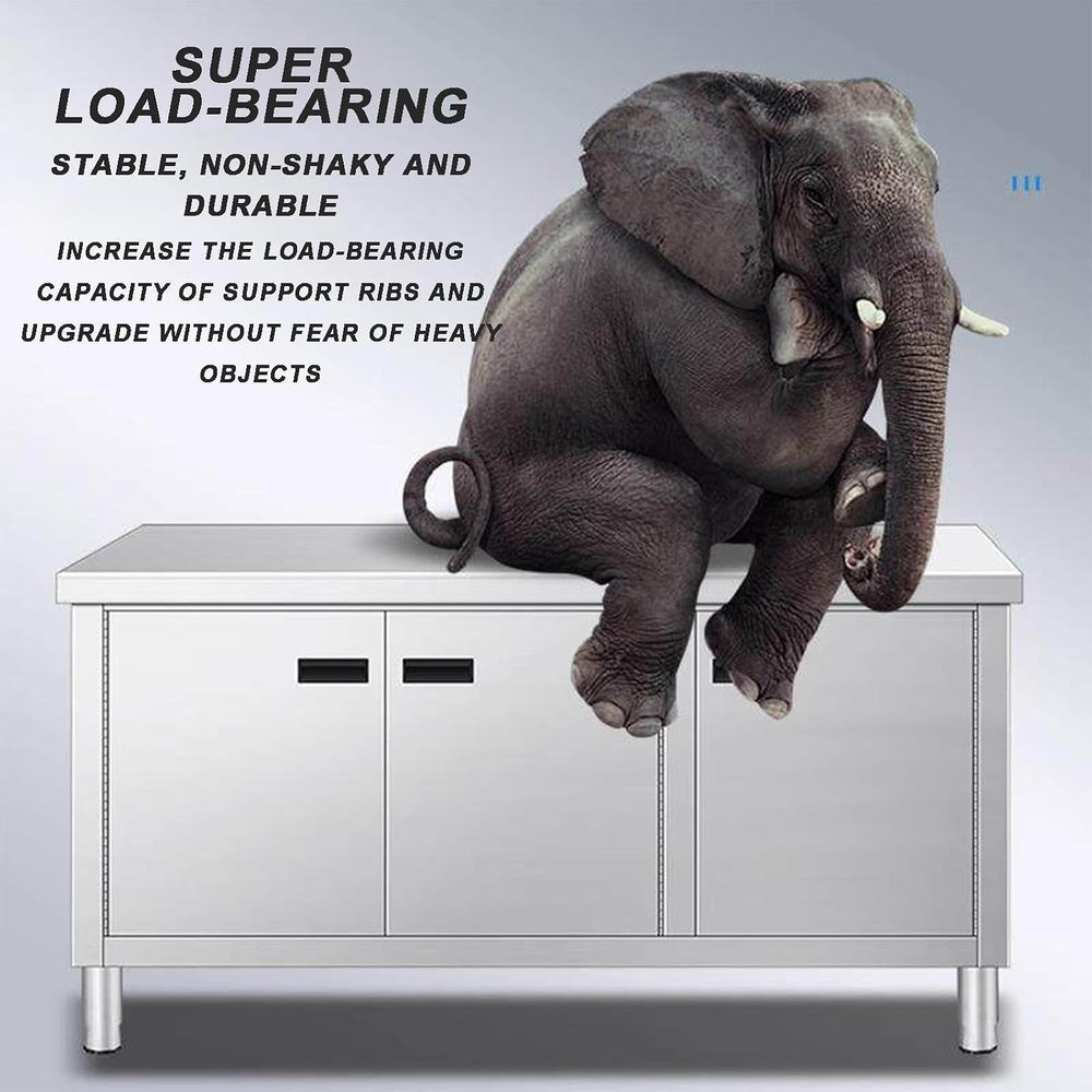 Heavy‑Duty 304 Stainless Steel Storage Work Cabinet, Commercial Prep Table wi...