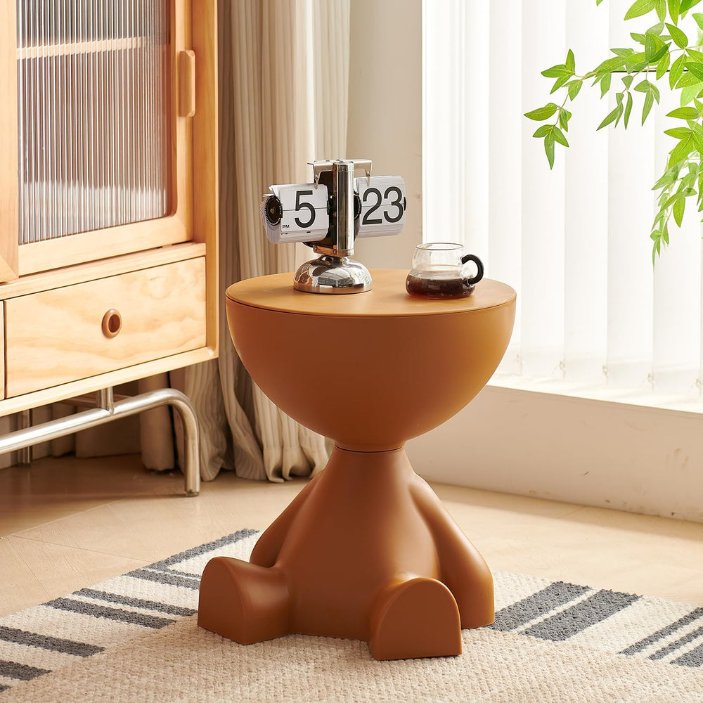 Circle Side Table, Round Modern End Table, Waterproof & Durable, Small Co...