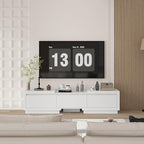 FAMAPY Extendable TV Console Table Modern TV Cabinet with Drawers, Contemporary Entertainment Center Media Storage Console Table for Living Room White (65.4-106.3”W x 15.7”D x 15.4”H)