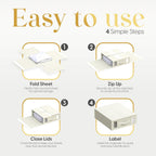 Sheet Organizers and Storage – 4 Pack Bed Sheet Organizer for Queen & King Size, Foldable Linen Closet Storage for Bedding, Duvet Covers, and Pillowcases