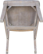 International Concepts Set of Two Cafe Dining Chairs, Washed Gray Taupe