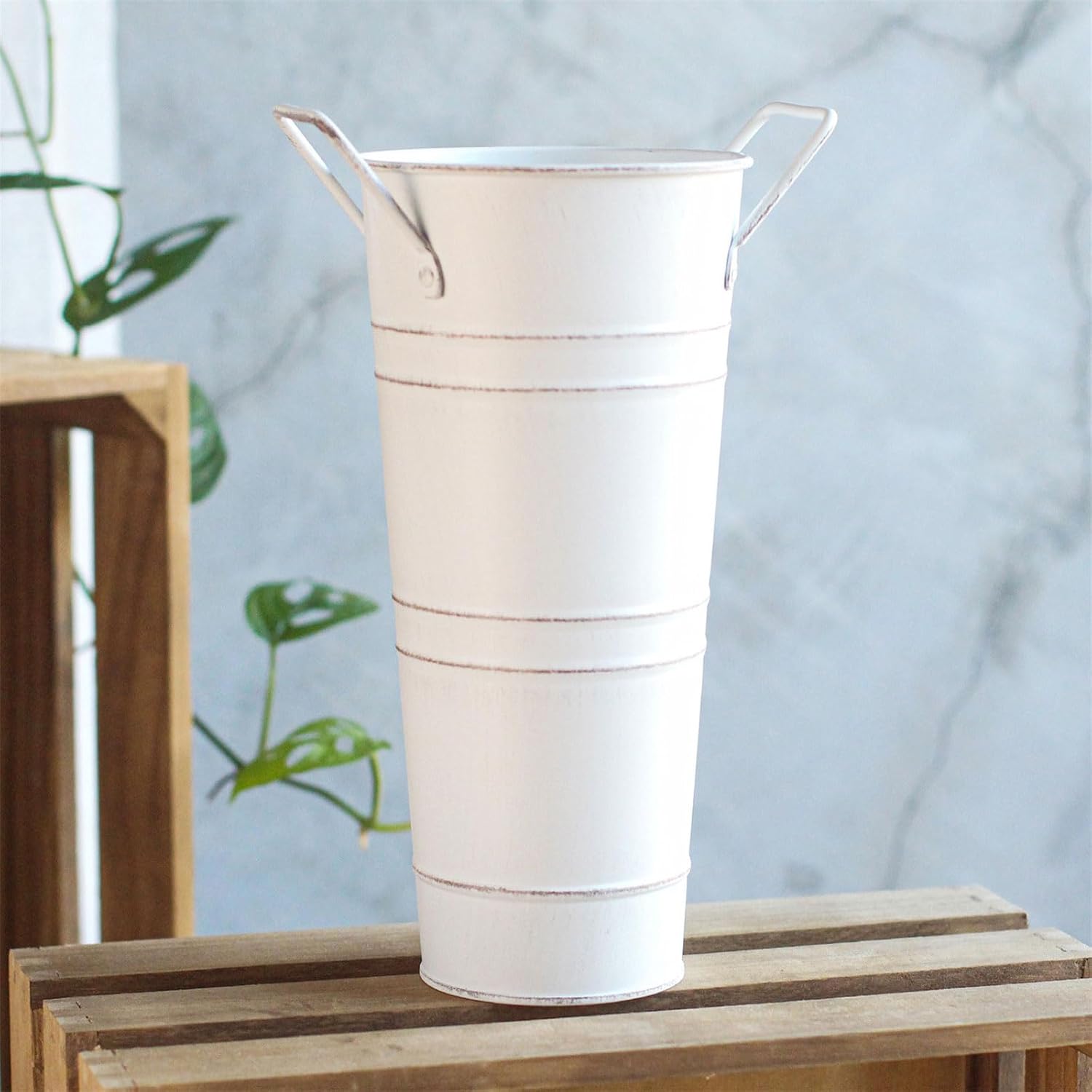 Umbrella Stand, Umbrella Holder for Entryway Metal Freestanding Umbrellas Stand Indoor Umbrellas Storage with Handle Vintage Storage Bucket Flower Arrangement for Home Decor﻿