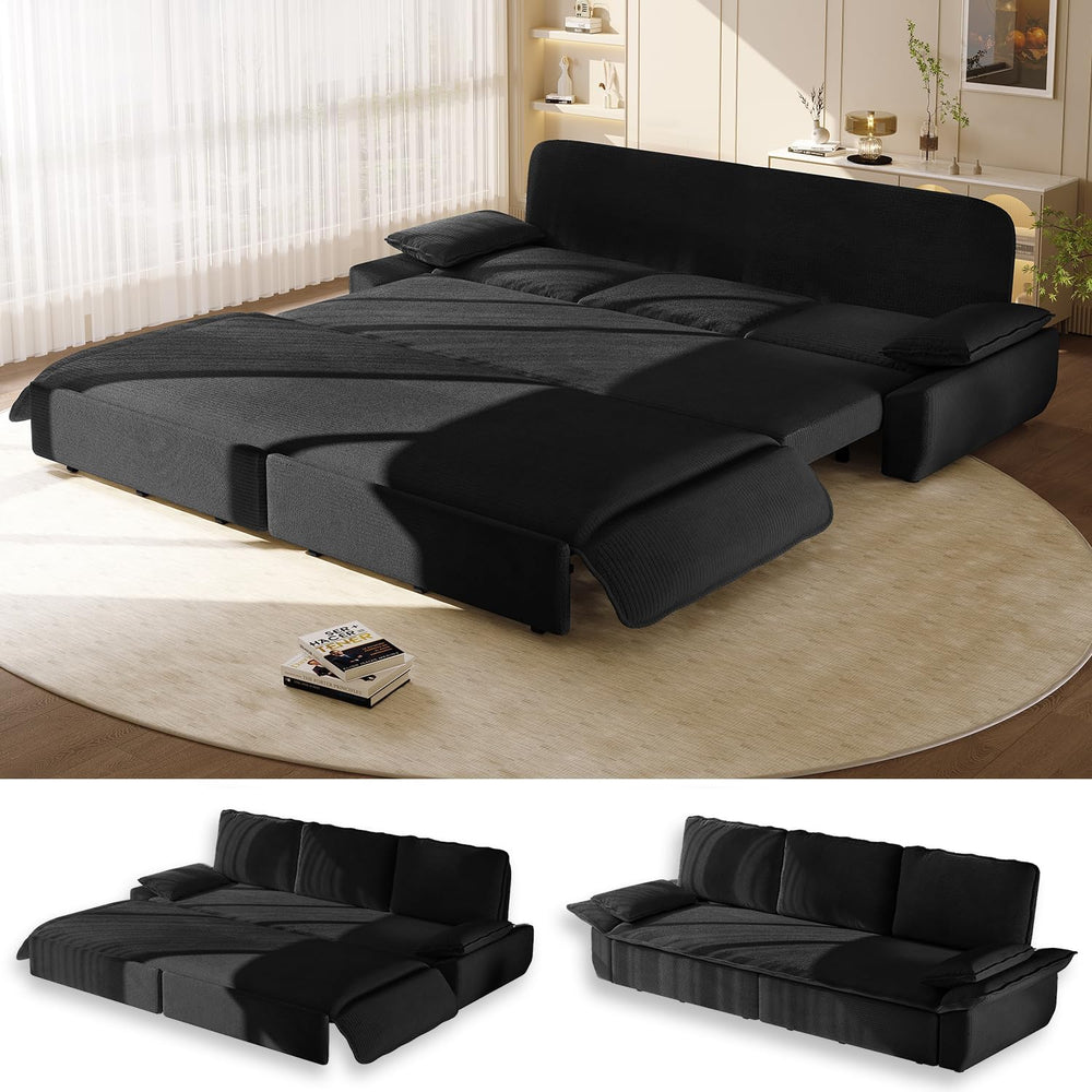 94.5" Pull Out Couch King Size, Futon Sofa Bed, 3-in-1 Convertible Sleep...