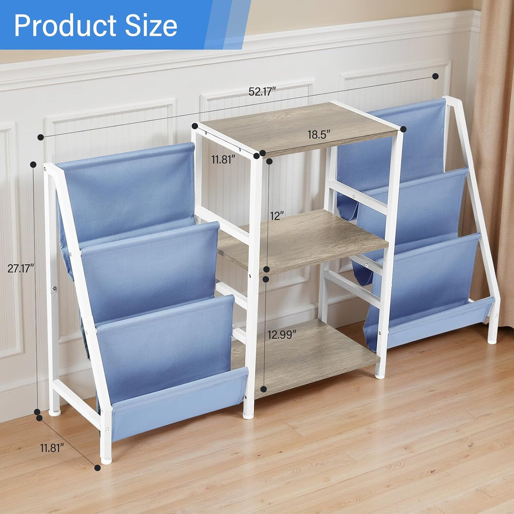 FurnitureR 3-Tier End Table with Record Player Stand and Vinyl Storage, Multi...