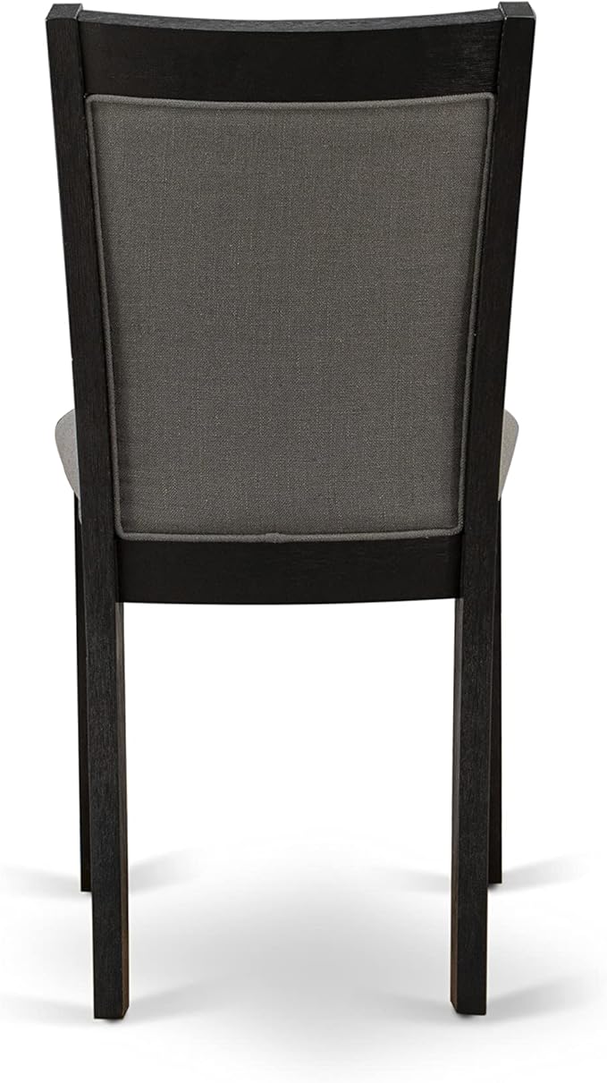 East West Furniture X677MZ650-7 7 Piece Kitchen Table & Chairs Set Consist of a Rectangle Dining Table with X-Legs and 6 Dark Gotham Grey Linen Fabric Parson Chairs, 40x72 Inch, Multi-Color