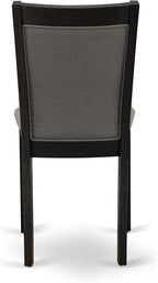 East West Furniture X627MZ650-7 7 Piece Dining Table Set Consist of a Rectangle Kitchen Table with X-Legs and 6 Dark Gotham Grey Linen Fabric Upholstered Chairs, 40x72 Inch, Multi-Color