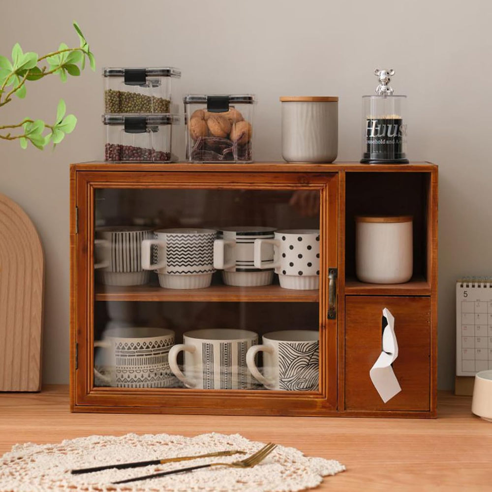 Gdrasuya10 Wooden Countertop Storage Cabinet Kitchen Small Pantry, Kitchen Co...