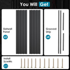 PVC Slat Wall Paneling 2x4 ft, Garage Organizer Storage System, Black Slatwall Panels for Garage Organization Product, Heavy Duty Wall Mounted Tool Storage for Home