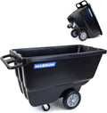 Tilt Truck, 1/2 Cu. Yd. Capacity Dump Cart with Heavy Duty 12” Wheels & 5” Casters for Handling, Transporting on Construction Jobsites, 750 lbs, Trash Cart with Wheels DUC12A-02PK (2-Pack)