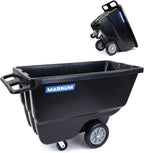 Tilt Truck, 1/2 Cu. Yd. Capacity Dump Cart with Heavy Duty 12” Wheels & 5” Casters for Handling, Transporting on Construction Jobsites, 750 lbs, Trash Cart with Wheels DUC12A-02PK (2-Pack)