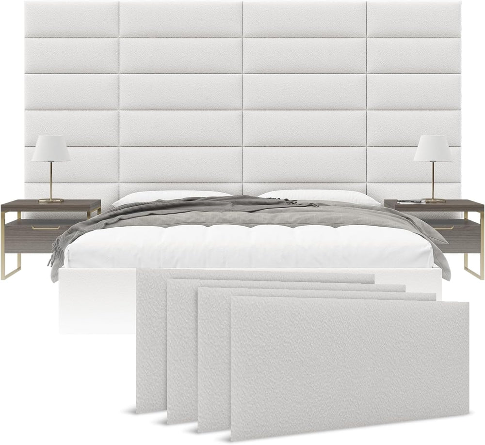 Vänt Wall Mounted Headboard Panels, Queen/Full, Boucle Ivory