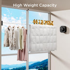 FORIOUS Retractable Clothesline Indoor, 13.8 Ft Non-Sagging Outdoor Clothes Line, Rustproof All Stainless Steel Heavy Duty Clothes Drying Laundry Line, Screw Wall Mounted for Bathroom, Matte Black