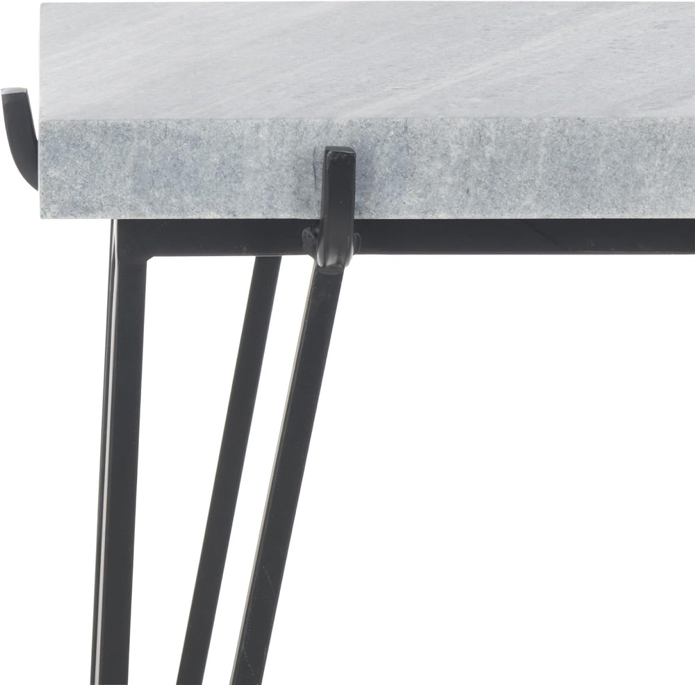 SAFAVIEH Home Collection - Rolf Accent Table, Rectangular Marble Side Table w...