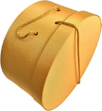 Sarah's Hat Boxes Classic Gold Hat Box – 18.5" x 9.5" (Dia. x Ht.) Handmade in USA – Odorless Non-Toxic Adhesive, Cording Handle – Premium Storage for Hats & Accessories