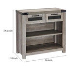 ROCKPOINT Entryway Table with Industrial Style Drawer, Grey Wash
