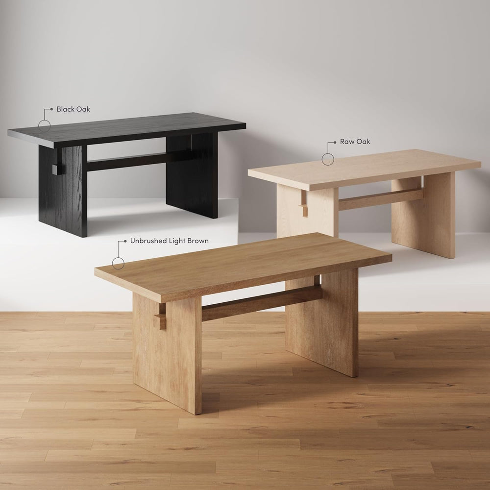 Nathan James Briggs Modern Dining Table for 6, Small Rectangle, 6-Person Blac...