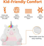 Amazon Basics Children's Plush Toddler Chair for Bedroom, Easy to Clean, Unicorn, Medium, Multicolor