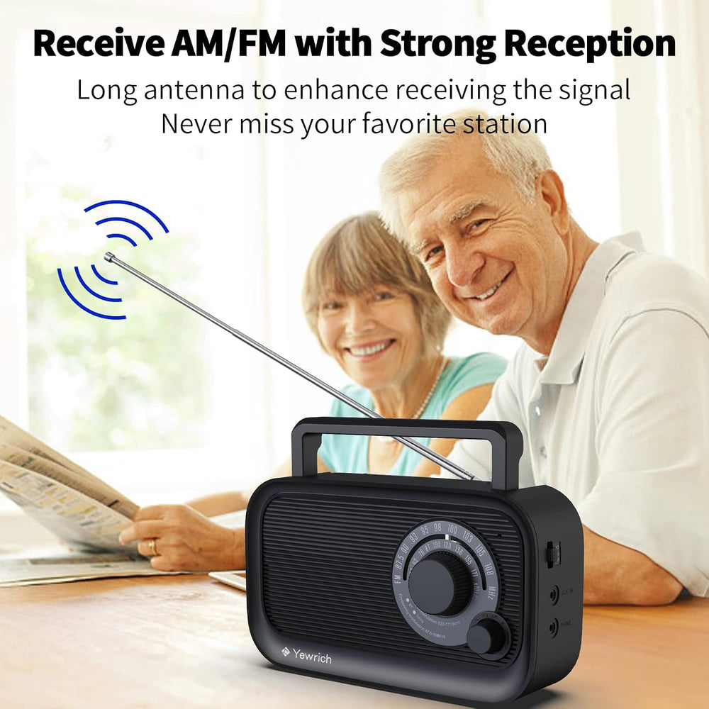 AM FM Radio with Bluetooth AC/DC Power with 3.5mm Headphone Jack