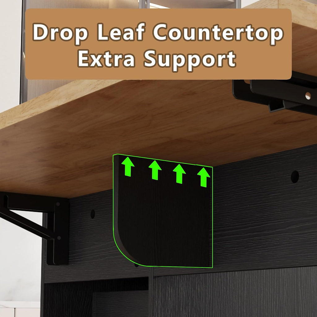 ASTRONAPE Kitchen Island (Black, Model 2)